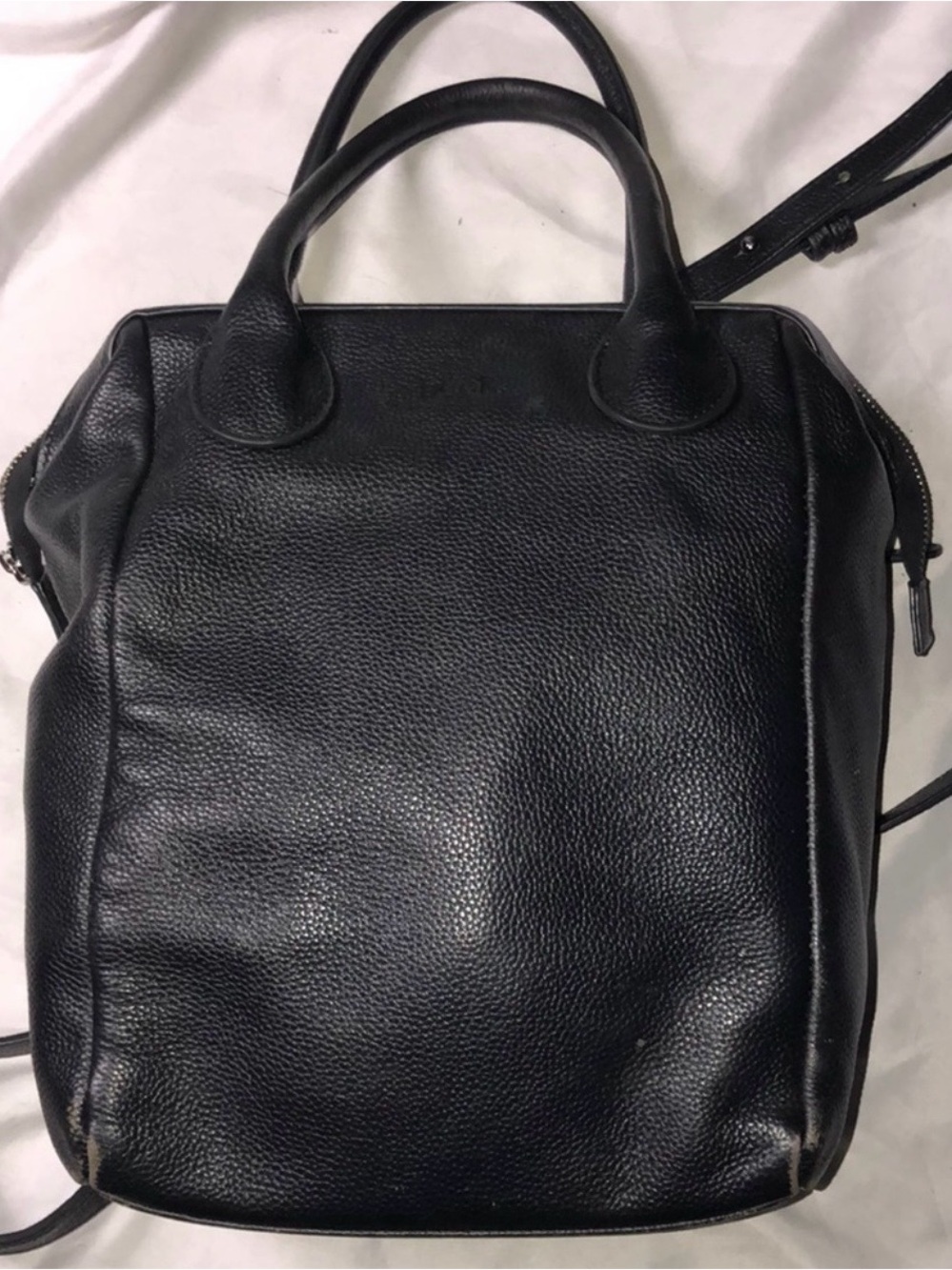 Beck Black Leather Backpack
